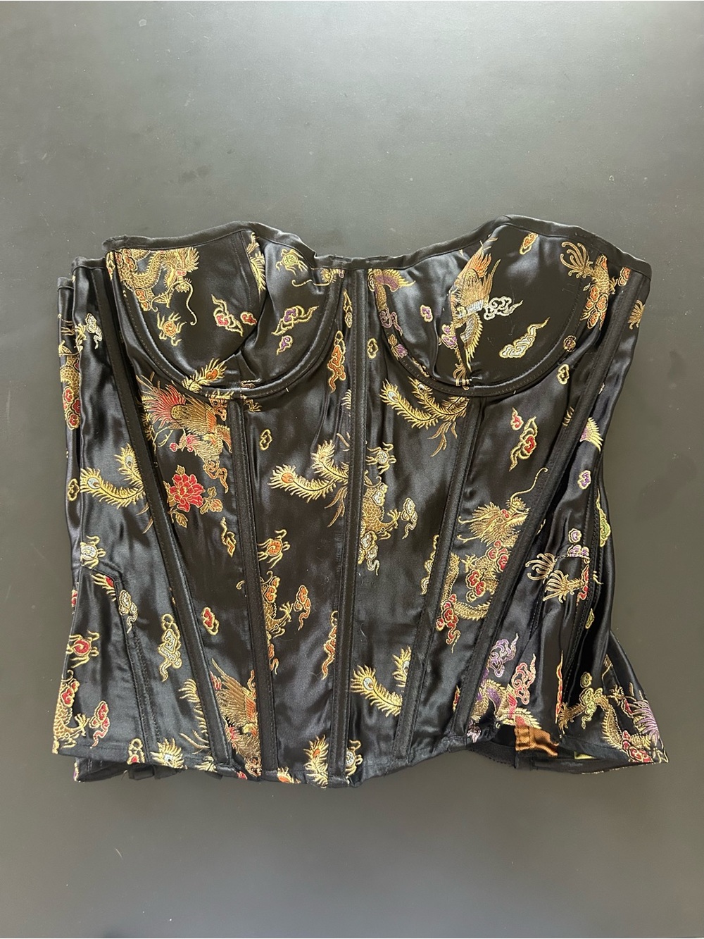 FREDRICKS OF HOLLYWOOD floral tie up corset top